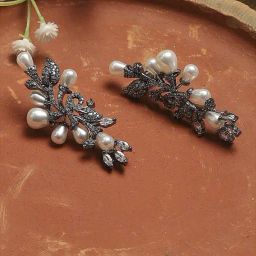 Biba Grey Alloy Drop & Danglers Earrings for Women-image-6