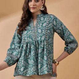 Winza Designer Green Printed Top-image-79