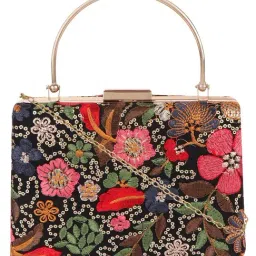Horra Black Embellished Clutch-image-9