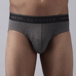 U.S. Polo Assn. Men Charcoal Grey Solid Bamboo Cotton Briefs I704-031-PL-picture-54