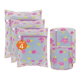 Kuber Industries Yellow 20 Pieces Sunflower Designed Reusable Laundry Bags With Zipper-25