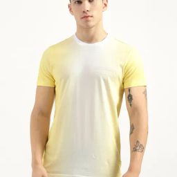 United Colors of Benetton Yellow Regular Fit Cotton Ombre T-Shirt-image-17