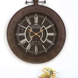 @home Brown Metal Emperor Wall Clock-image-70