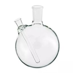 ABGIL 250 ml Boiling Flask Round Bottom Transparent 2 Neck with Thermometer Pocket for Side Neck Joints, FB-304-05-33