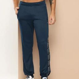 ALCIS Navy Slim Fit Printed Anti-Statix & Reflective Sports Joggers-image-7