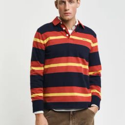 Gant Men Red Striped Polo Neck Full Sleeves T-Shirt-image-44
