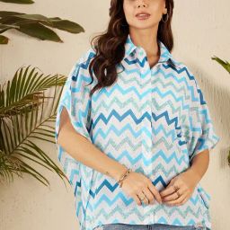 Rare Blue & White Printed Shirt-image-34