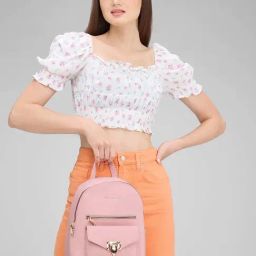 Caprese RABINA Pink Faux Leather Medium Backpack-20