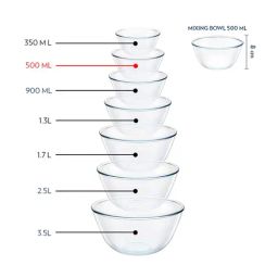 Borosil White Glass Mixing & Serving Bowl With Blue Lid - Set of 2 image 3