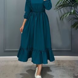 Jash Creation Knitted Solid Midi-Dress-image-14