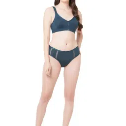 SOIE Women's Full Coverage Minimiser Non-Padded Non-Wired Bra with High Waist Matching Panty image 4