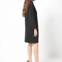 RAREISM Black Polyester Solid Long Sleeves Jacket image 3