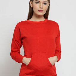 Belle Fille Women Red Solid Sweatshirt-image-66