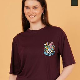 Kasendra Women Pack of 2 Bugs Bunny Graphic Printed Round Neck Relaxed Fit T-shirts-image-57