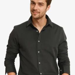 Rare Rabbit Olive Regular Fit Solid Shirt-image-9