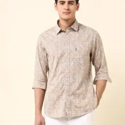 U.S. Polo Assn. Brown Cotton Regular Fit Floral Print Shirt-picture-46