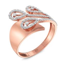 Joyalukkas 18k Rose Gold Gemstone Leaf Ring-21