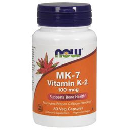 Now MK-7 Vitamin K-2 (100mcg),  Unflavoured  60 veggie capsule(s) -12