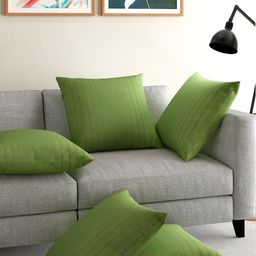 ANS Green Dual-Toned Set of 5 16'' x 16'' Square Cushion Covers-1