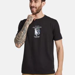 Octave Black Regular Fit Printed T-Shirt-image-55