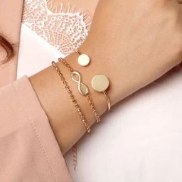 Joker & Witch Bella Metallica Varese Gold Set Flexible fit Bracelet - Set of 3-39
