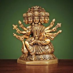Ekaa Handicrafts Gold Brass Goddess Gayatri Devi Maa Statue Temple-21