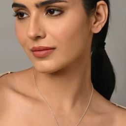 Clara 925 Sterling Silver Platinum Plated Swiss Zirconia Orsa Blue Solitaire Pendant Chain Necklace for Women-image-99