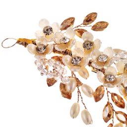 Saraf RS Jewellery Gold Toned Off White Floral  Pearl  Embellished  Hair Styling Tiara-image-57