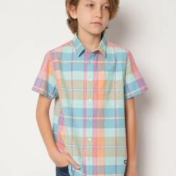 Jack & Jones Junior Pink & Blue Checks Shirt-image-63