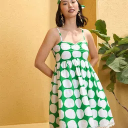 Pink Paprika by SASSAFRAS Polka Dot Print Fit & Flare Dress-picture-57
