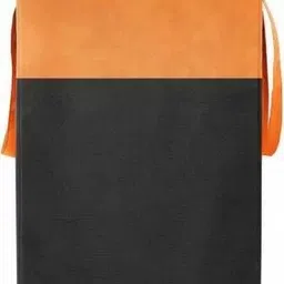 Aura Orange Coloured & Black Foldable Laundry Bag with Lid & Handles-68 l-7