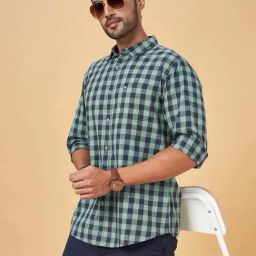 Byford by Pantaloons Green Slim Fit Check Shirt-picture-22