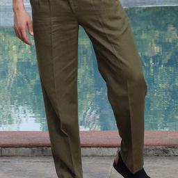 ROAR FOR GOOD Men Relaxed Fit Hemp Smart Casual Pleated Trouser-image-14