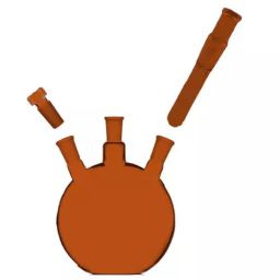 ABGIL 2 L Boiling Flask Flat Bottom Amber 3 Neck with Thermometer Pocket and Interchangeable Stopper for Side Neck Joints, FB-307-11-6