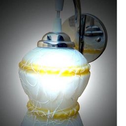 Somil Premium Designer Glass Wall / Night Lamp Elegant & Stylish Dcor Accent for Modern Interiors, color, Yellow, White, Size:- 19.5 X 23.5 X 27.5 CM-19