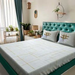 Klotthe White Cotton 400 TC Double Bedsheet With 2 Pillow Covers-image-61