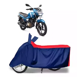 Auto Pearl Two Wheeler Cover with Bag for TVS Victor Premium BS6, Red & Blue-image-87