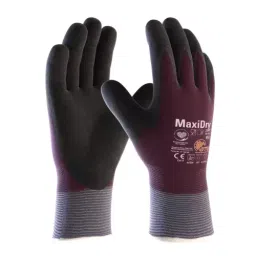 ATG MaxiDry Zero Fully Coated Knitwrist 28 cm Length Maroon and Black L Size, 56-451 (Pack of 3 Pair)-image-10
