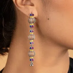 Shaya 92.5 Sterling Silver Dhol Motif Earrings for Women-picture-23