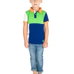 Cherry Crumble By Nitt Hyman Kids Multicolor Color Block Polo T-Shirt-image-72