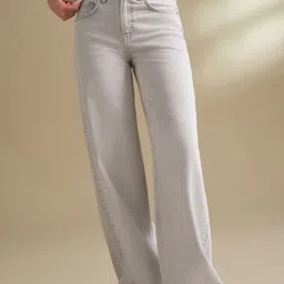 NEXT Women High-Rise Wide Leg Cotton Jeans-picture-29