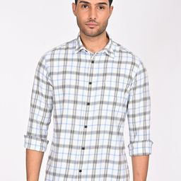 Indian Terrain Men Classic Slim Fit Opaque Checked Casual Shirt-picture-27