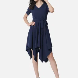 OTIRA Women Solid Crepe Fit and Flare Dress-picture-15