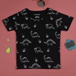 Be Awara Half Sleeves Dino Printed T Shirt - Black-image-49