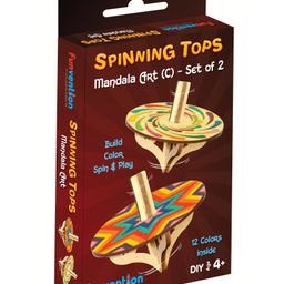 Funvention DIY Spinning Tops Mandala Art C Set of 2 - Multicolour-3