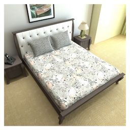 Divine Casa Cotton Classic Floral Dohar Blanket for Single Bed - Grey-image-4