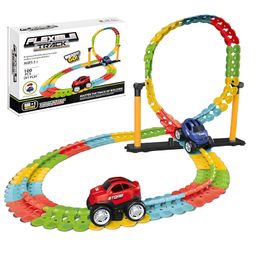 NEGOCIO Flexible Car Track Racer Toy for Kids Rechargeable Battery Operated Track Racer Set for Kids Toys Track Set for Kids with Rechargeable Car-PACK OF 1- COLOR MAY VARY-8