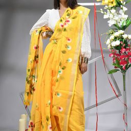 TANTLOOM Floral Pure Cotton Saree-39