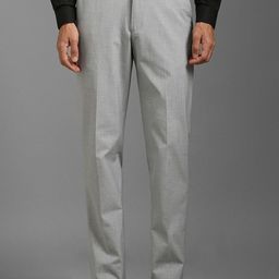 Louis Philippe Men Textured Slim Fit Flat Front Formal Trousers-image-62