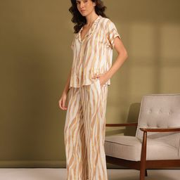 ETC Abstract Printed Lapel Collar Pyjamas Set image 5